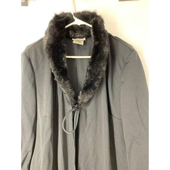 Women Kathie Lee XL VTG 80s evening overcoat black - Picture 6 of 10